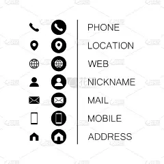 一套web图标为名片，金融和通信。矢量在孤立的白色背景。每股收益10。