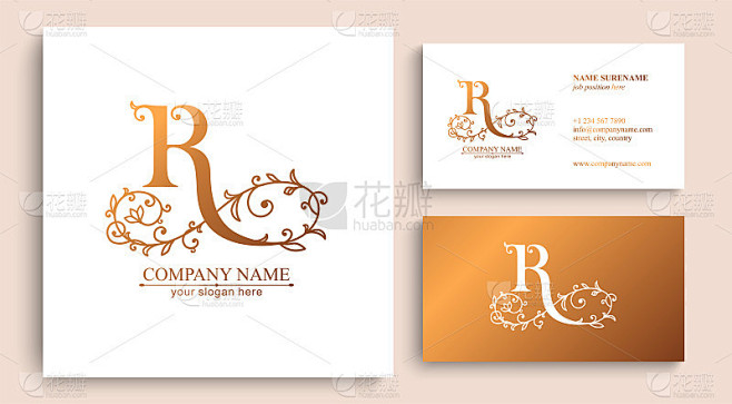 Premium Vector R标志。字母、字母和名片。精英公司的个人标志或标志。