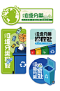 垃圾分类卡通导视四分类分类垃圾桶设计图 标识牌