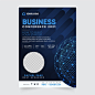 Business conference flyer print template Free Vector