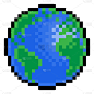 世界地球地球8位像素艺术游戏图标