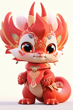 可爱卡通龙3d中国风中国龙元素素材图片
