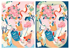 [插画分享]中国上海插画师李玉龙 : 插画师的造型能力很强，颜色运用的很漂亮，很喜欢这种扁平风格....分享美图、插画、好看的，欢迎关注。