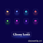 Glossy Icons 玻璃发光图标素材下载