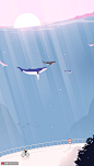 梦幻鲸鱼单车骑行放松身心夏季插画季节插画素材下载-优图网-UPPSD