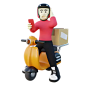 Deliveryman with Confused Expression 3D Illustration