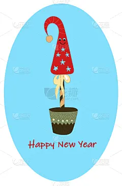 儿童,新年,贺卡,可爱的,华丽的,雪,问候,驯鹿,复古