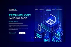 创意区块链互联网插画网站首页banner未来科技智能AI矢量设计素材-淘宝网