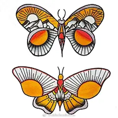 分享一组old school风格的纹身图案手稿纹身手稿 彩色纹身 ​​​​