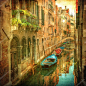 复古形象的威尼斯运河