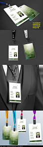 绿色菱形企业工作证AI素材下载_工作证设计|胸卡设计图片