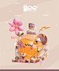 3D Character Design animation  artwork bee collection Bee Illustration Character design  Digital Art  ILLUSTRATION  kawaii roqueid