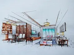 手绘室内设计图 | 思念往昔