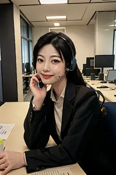 美丽女性客服人物肖像摄影图