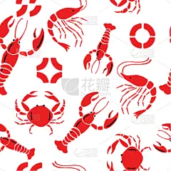龙虾,虾,螃蟹,白色背景,可爱的,白色,红色,海产,螯虾,烹调