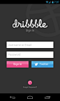 Dribbble app concept Sign In