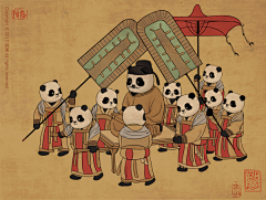 Ling-sun采集到GIF插画—熊猫