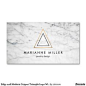 Edgy and Modern Copper Triangle on White Marble Business Card Template - Sleek and modern design for jewelry designers, architects, interior designers, boutiques and more.