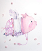 Lil Baby Flying Pig wearing polka dots.