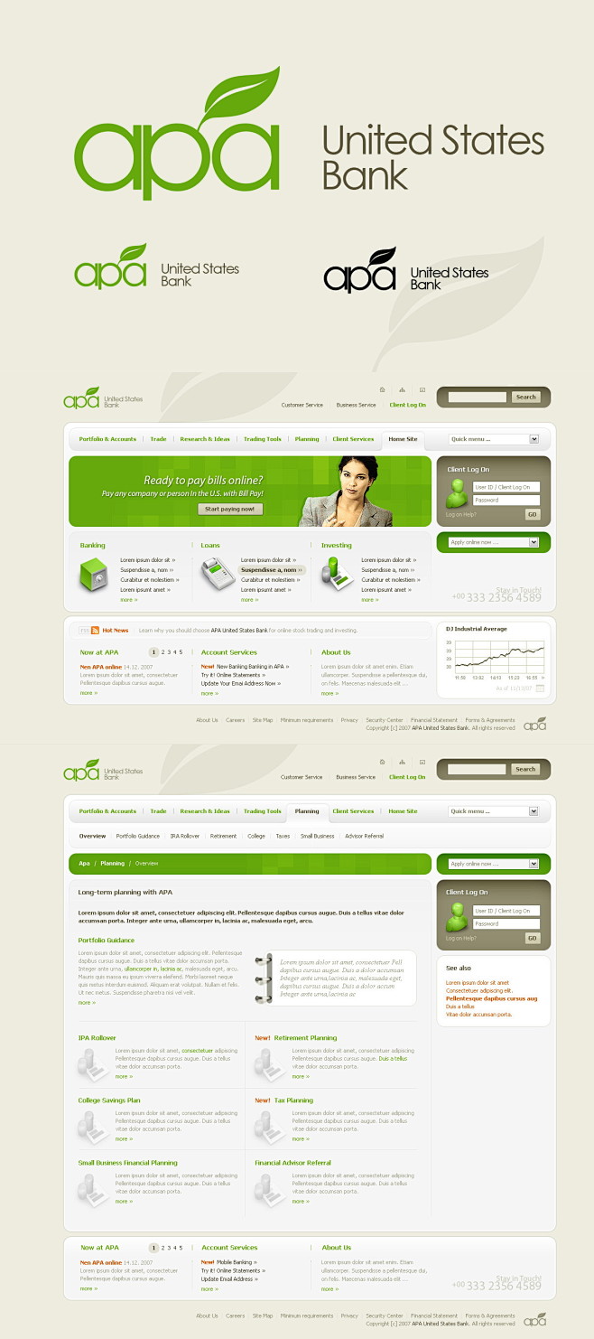 20个绿色的调子 网页界面设计欣赏