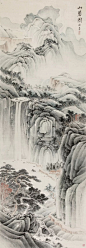 谢稚柳(1910-1997) 山居图 立轴 设色纸本 236cmx81cm