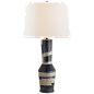 Sand and Wide Black Stripe with Linen Shade