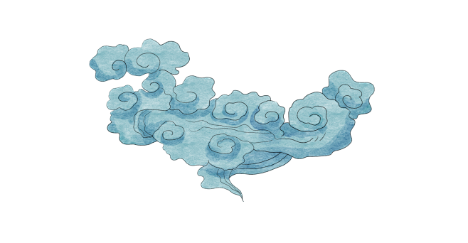 中国风祥云手绘插画_中式元素 _T202...