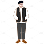 扁平-时尚穿搭男性人物插画-SVG2