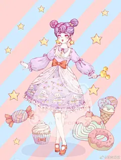 Lolita原创设计超话出小裙子柄图＋裙型＋立绘~~(●'◡'●)ﾉ 甜系，甜到忧伤的那种~求帮扩帮转，谢谢惹，喵~  @Lo娘脑洞小天坑_lolita @Lolita种草姬 @lolita洋装约稿平台 @Lolita柄图画手集中营 ​ ​​​​