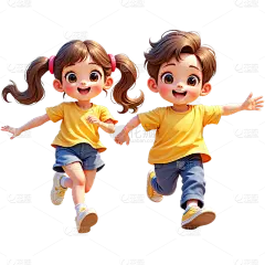 开学季卡通感软3D人物书包元素