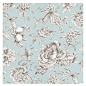 Light Blue Floral Toile Sateen Fabric - Beautiful sky blue & gray toile floral cotton sateen. Modern or traditional? You be the judge.Recove...: 