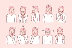简笔画卡通人物插画模板免费下载_致图网