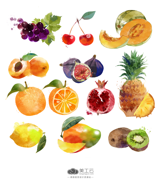 Fruits-Set手绘水果元素02_P...