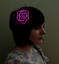 Glowing Rose - Clip in El wire Fascinator - Made to order