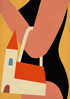 Anna Kövecses — Handsome Frank Illustration Agency : Hungarian illustrator Anna creates sweet, child-like digital collages using bold, minimalist shapes in a trademark palette.