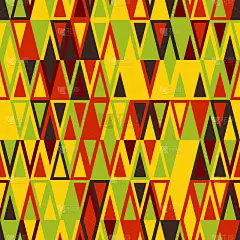 抽象的无缝三角形图案。原始建筑的几何形态。