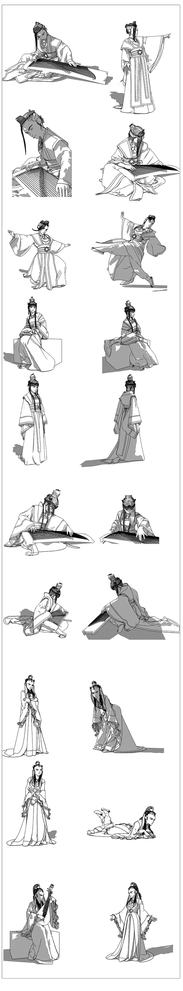 武侠网络漫画用3D服装角色完成型（包括角...