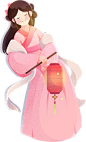 七夕牛郎织女渐变写实插画-织女