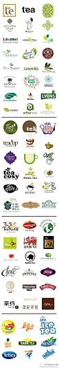 关于茶饮料的logo设计@北坤人素材