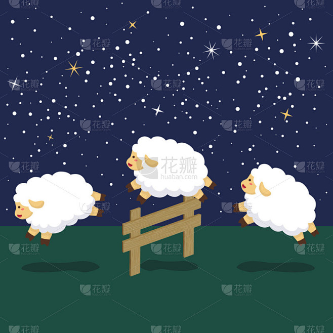 数羊在夜晚背景