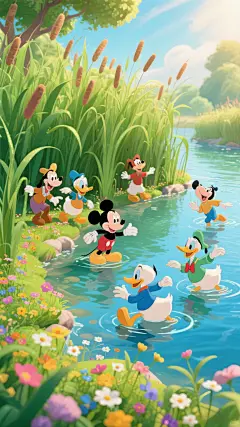 米奇和朋友们，一起在水里玩耍！！！ - 小红书