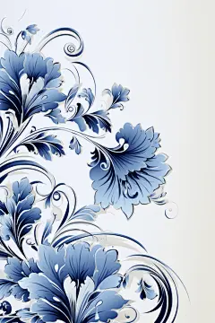 青花瓷图形插画绘画