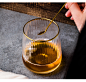 金边竖条纹玻璃杯饮料果汁杯家用简约透明水杯北欧INS风香槟酒杯-tmall.com天猫