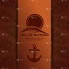 summer logo design with ship anchor hello summer