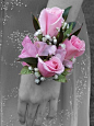 large rose wrist corsage, I had the same one for my prom in 1992