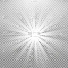 星星在一个透明的背景，光效果，矢量插图。爆炸与sparkles.Sun.magic