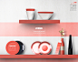 厨房隔板 红色主题 碗盘饰品 流行趋势 高端静物海报PSD10