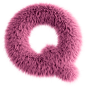 Pink 3D Fluffy Letter Q