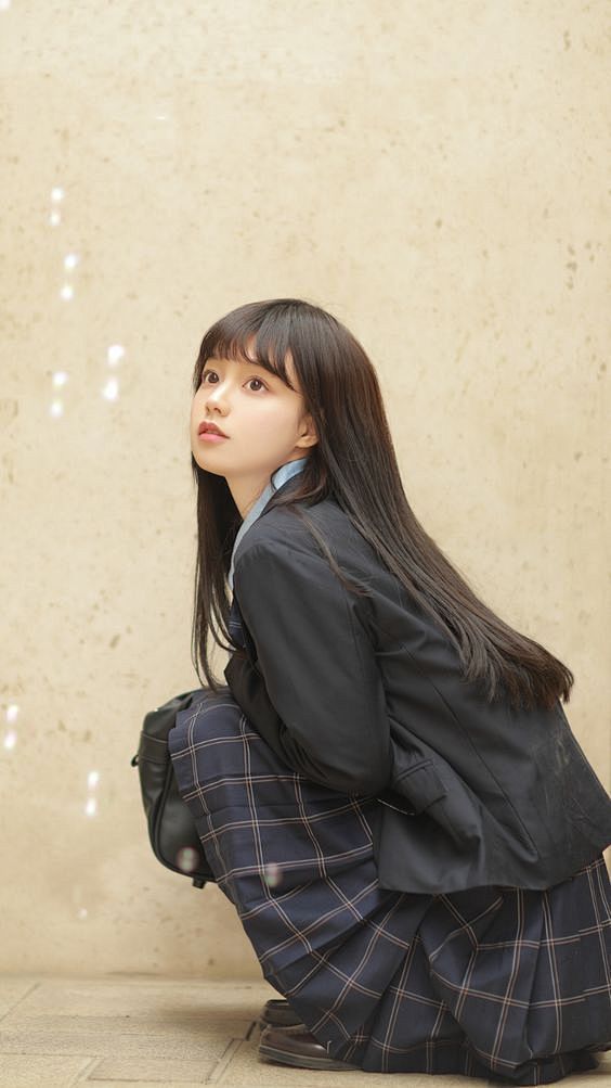 #绘画参考# 制服少女~