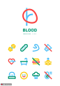 心脏血液健康健身彩色线条UI图标 icon图标 线性图标